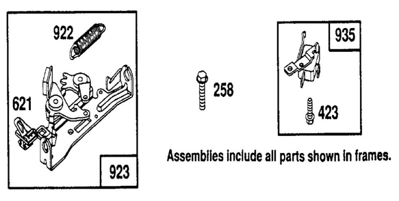 Brake Assembly Diagram and Parts List for 122700  Briggs and Stratton Engine
